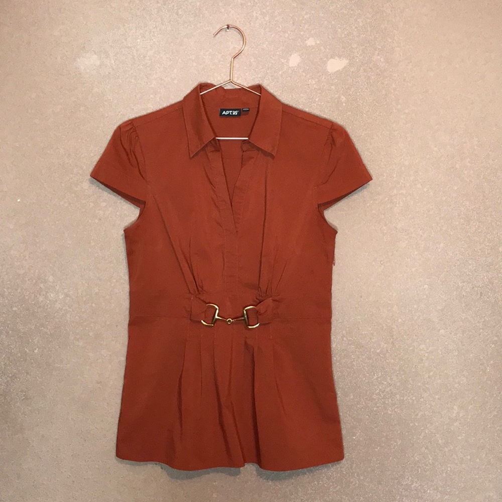 Apt.9 Stretch Short Orange Blouse